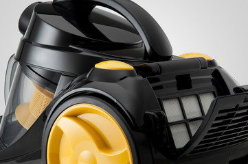 part of the modern household vacuum cleaner with filter, close - up