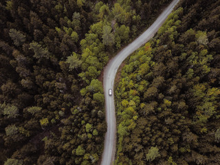 Van Driving on Back Roads