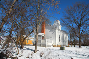 Old church in winter time