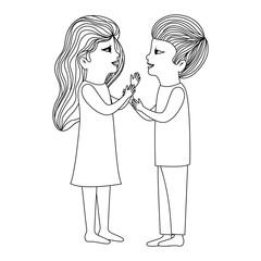 cute little kids avatars characters vector illustration design