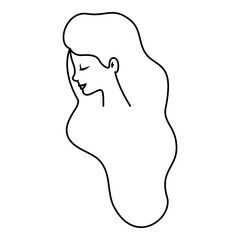 beautiful woman with long hair vector illustration design