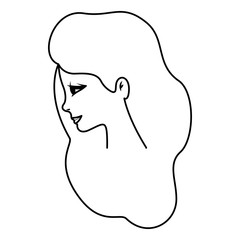 beautiful woman with long hair vector illustration design