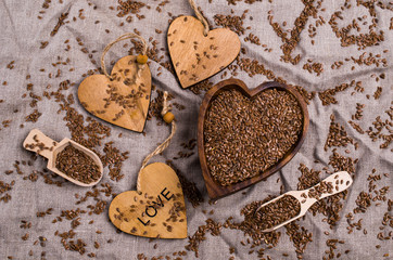 Seeds of pure brown flaxen