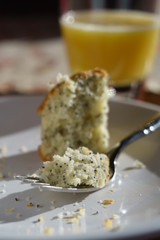 poppyseed muffin on plate