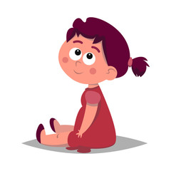 Little girl.Cartoon style.Vector illustration.