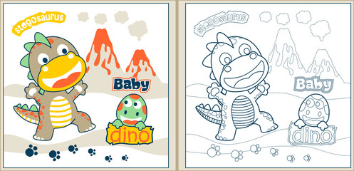 baby dinosaurs cartoon, coloring page or book. eps 10 © Bhonard21