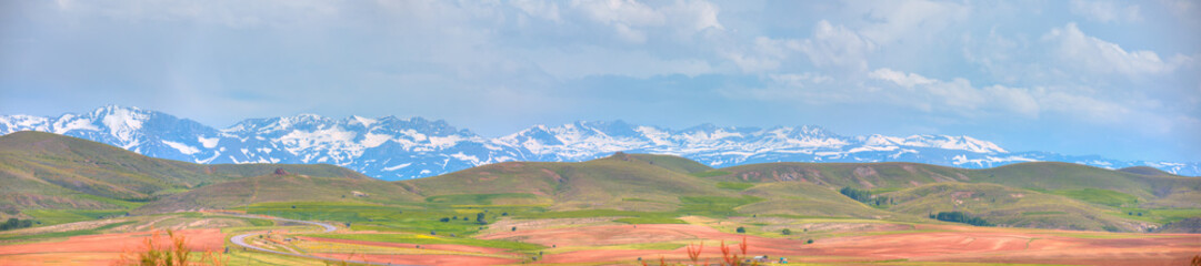 Beautiful landscape with panoramic view of Taurus (Toros) Mountain - Adana, Turkey