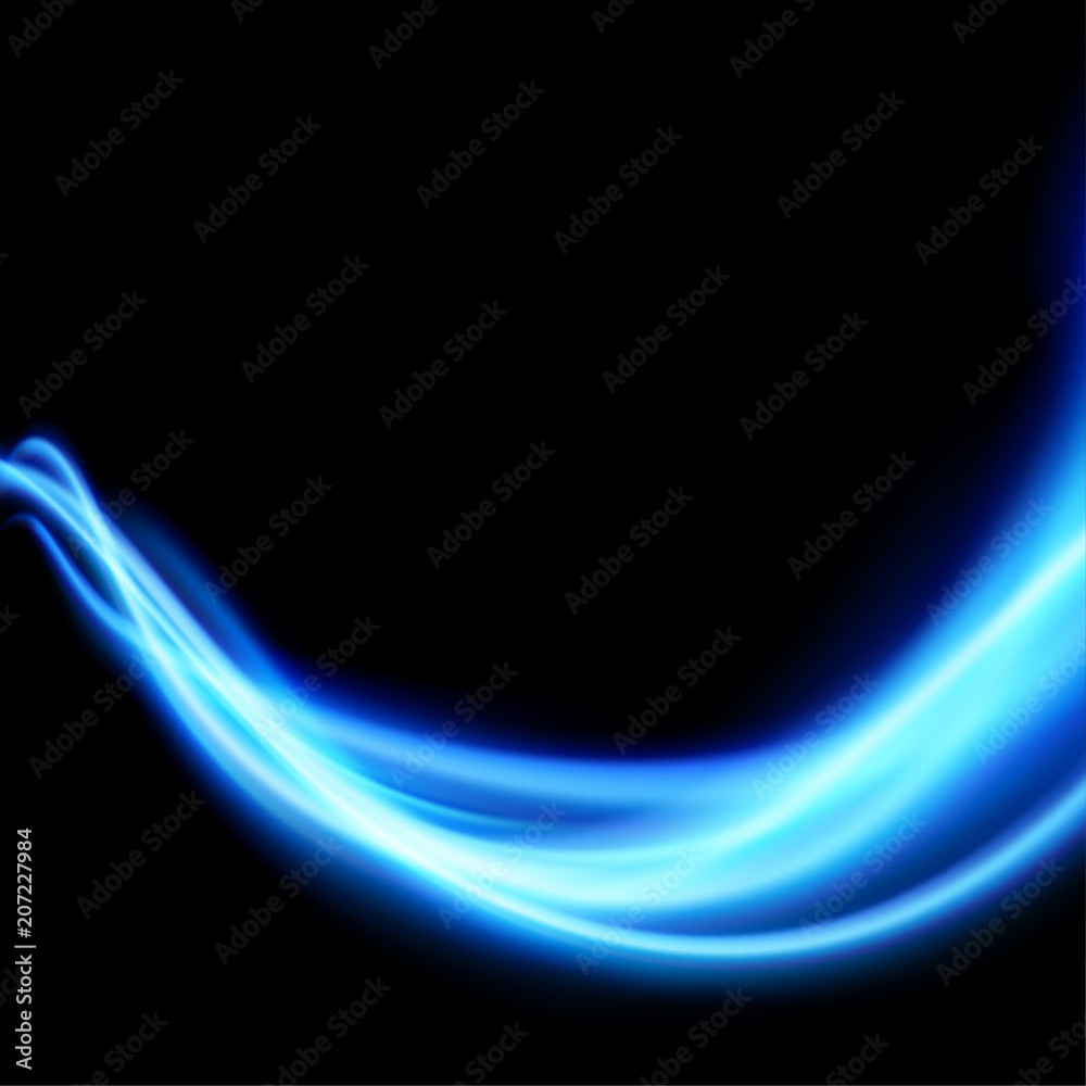 Sticker bright abstract swoosh futuristic abstract speed wave lines over dark layout
