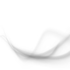 Futuristic grey smoke transparent lines over white background