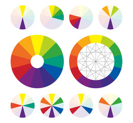 color wheel, complementary color schemes in vector