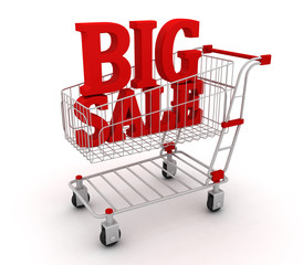 Big sale text in the shopping cart