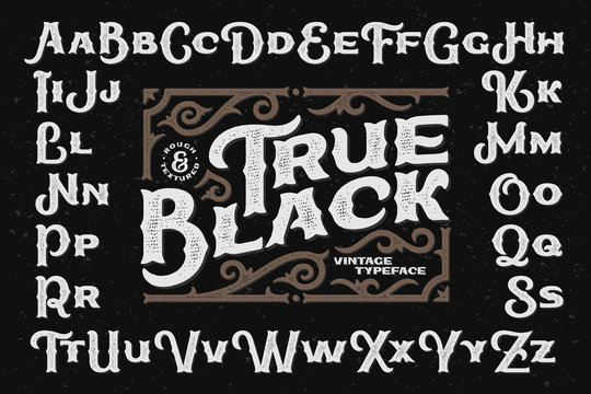 Bold rough typeface with decorative textured ornate