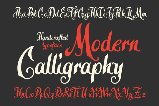 Modern calligraphic handcrafted typeface