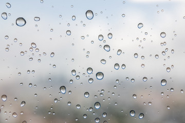 Rain drop on the window glass