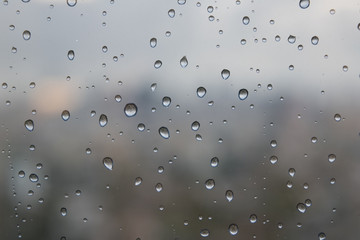 Rain drop on the window glass