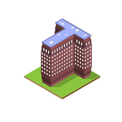 Isometric building letter T form
