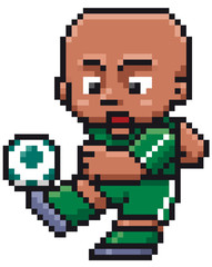 Fototapeta premium Vector illustration of Cartoon Soccer player - Pixel design