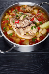 tasty rich pork and vegetables soup