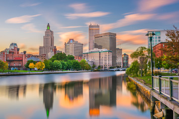 Providence, Rhode Island, USA River Skyline - obrazy, fototapety, plakaty