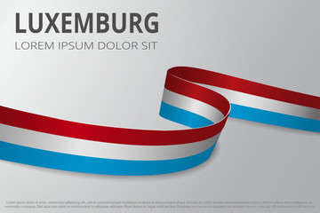 Flag of Luxemburg background. Luxembourg ribbon. Card layout design. Vector illustration.