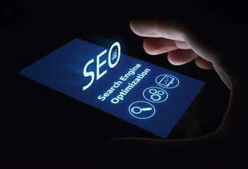 SEO Search Engine Optimization Marketing Ranking Traffic Website Internet Business Technology Concept