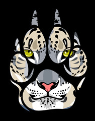 muzzle of a leopard in a fingerprint