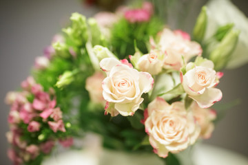 White roses bouquet