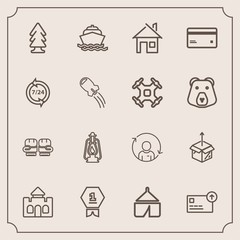 Modern, simple vector icon set with boat, yacht, castle, vintage, cardboard, building, competition, metal, currency, place, tree, refresh, boxing, winner, lamp, finance, forest, ocean, new, sea icons