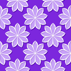 Fototapeta na wymiar Seamless background with 3d floral violet and lilac elements