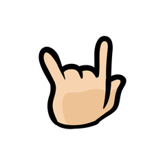 Cartoon Rock and Roll Hand Sign