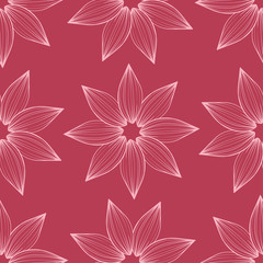 Cherry pink floral seamless pattern