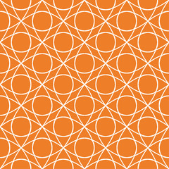 Orange geometric ornament. Seamless pattern