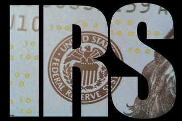 IRS, American Money Macro outline of the coat of arms united states federal reserve
