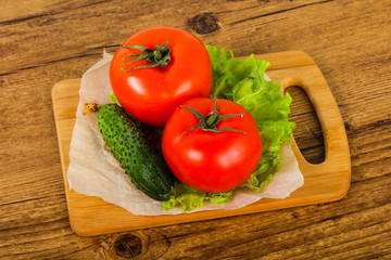 Cucumbers and tomatoes