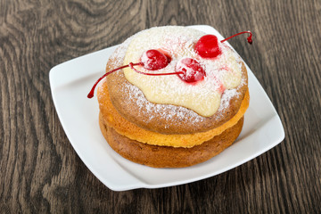 Pancake with cherry