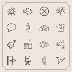 Modern, simple vector icon set with door, london, chair, big, cancel, seafood, message, speech, tower, stop, clock, boy, male, email, display, furniture, wine, space, armchair, no, escape, white icons