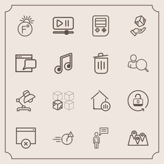 Modern, simple vector icon set with pin, night, office, interior, home, open, box, temperature, real, delivery, business, unlock, protection, thermometer, house, interface, table, lock, road icons