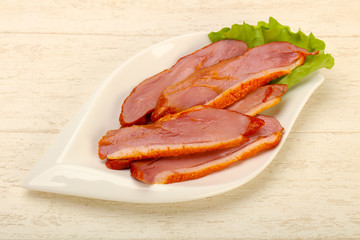 Sliced duck breast