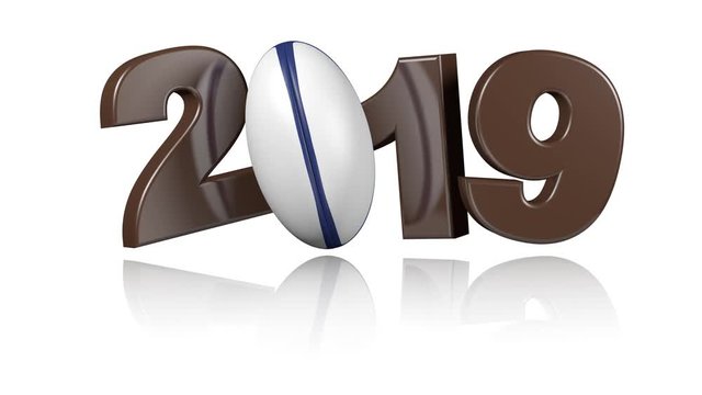 Rugby ball 2019 design in Infinite Rotation