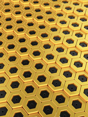 hexagonal abstract background tech network compter texture high quality render