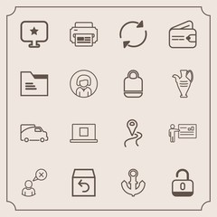 Modern, simple vector icon set with sea, route, presentation, transport, finance, people, meeting, traffic, order, reload, vehicle, sign, wallet, cancel, transportation, star, security, computer icons