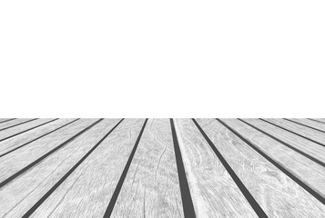 White wood floor and blank white space background
