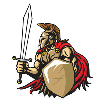 Spartan Warrior Vector Mascot