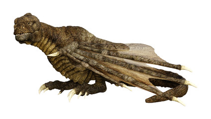 3D Rendering Fantasy Dragon on White