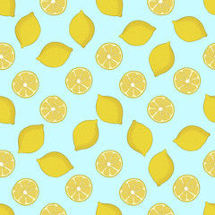 Seamless pattern with lemon. Vector illustration.