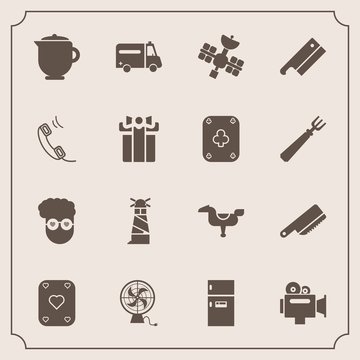 Modern, simple vector icon set with style, sea, sign, hospital, ocean, kitchen, retro, health, teapot, food, fashion, camera, happy, air, meat, video, light, fork, child, play, medical, poker icons