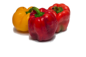 Red bell peppers isolate on Black background
