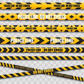 Warning tape. Signs of danger. Cautious lines are isolated. Vector illustration.