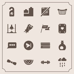 Modern, simple vector icon set with sandwich, privacy, speech, cheeseburger, sign, wet, equipment, snack, bear, video, motel, market, water, science, healthy, music, store, rain, mediterranean icons