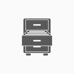 drawer icon, tray vector